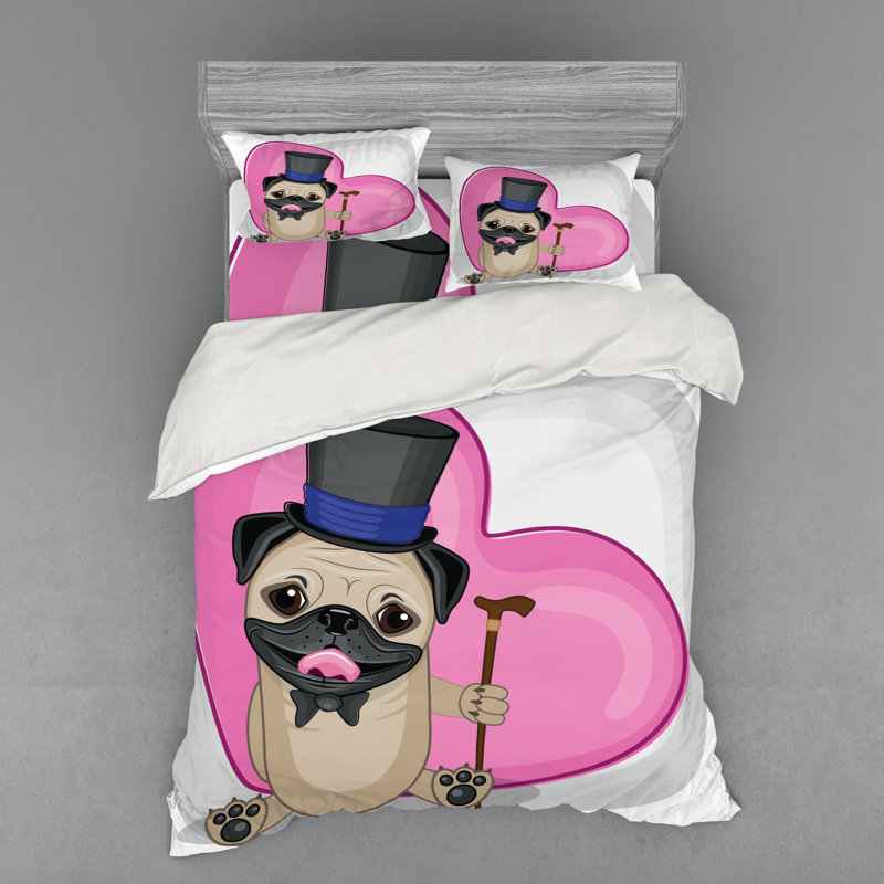Pug Duvet Cover, Queen Duvet Cover + 3 Additional Pieces