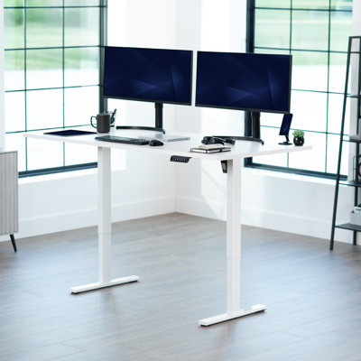 VIVO Single Motor Electric Desk with Push Button Memory Controller