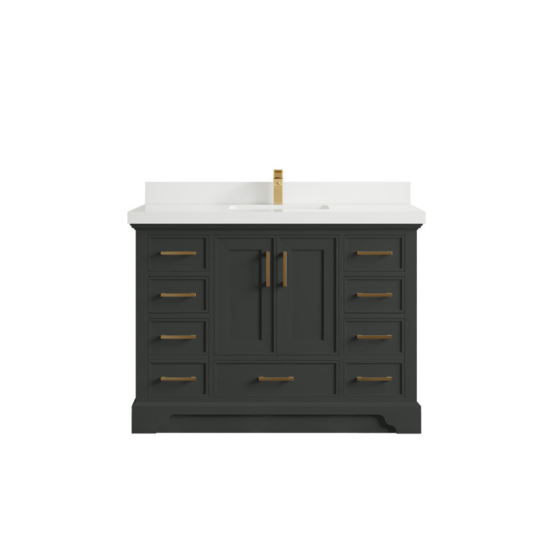 Charlotte 48'' Single Bathroom Vanity with Top, White