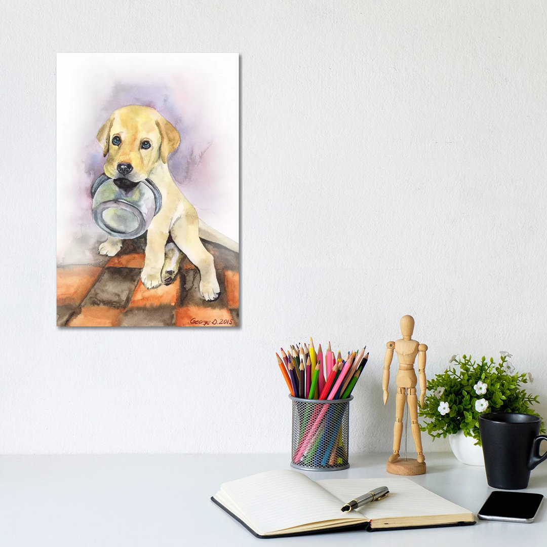 Labrador Puppy by George Dyachenko - Wrapped Canvas Painting