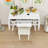 Makeup Vanity Set with Dressing Table, Cushioned Chair and Built-in Charging Ports-2009609310