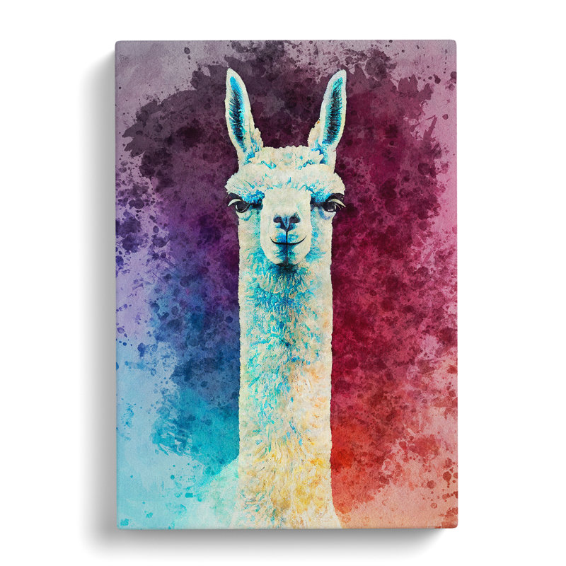 Llama Portrait - Wrapped Canvas, 76cm H x 50cm W x 3cm D