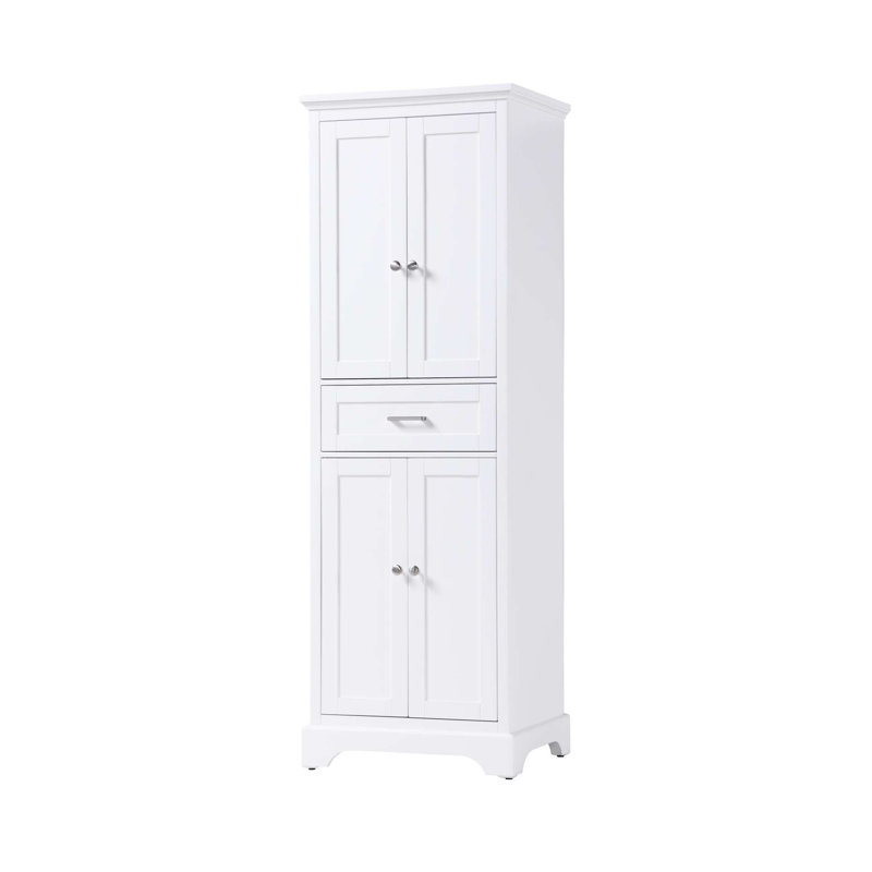 Armoire de rangement pour salle de bain 24 po en blanc, H 72 po x l 24 po x P 20 po, Blanc