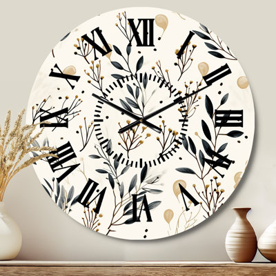 Horloge murale Minimalist Nature I - Floral