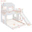 Lit superposé en bois Eon Modern Farmhouse avec loft, glissade, échelle et garde-corps