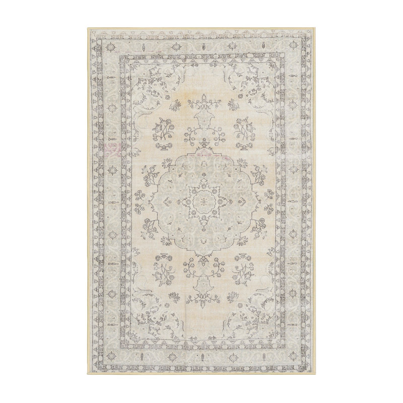 Tapis oriental beige / gris, Rectangle 5 pi x 7 pi