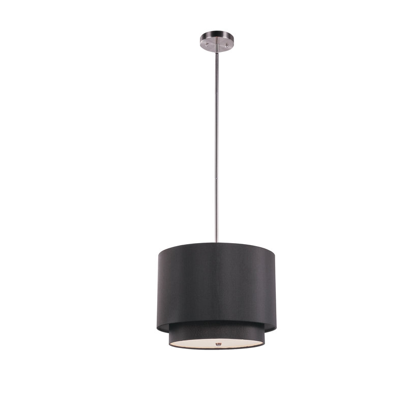 Luminaire suspendu cylindrique à 3 lumières Bergerson, Noir