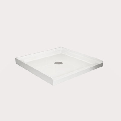 Goodyo 36X36in Shower Base White, Centred Drain And Single-Threshold