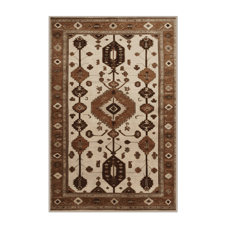 Tapis beige lavable à la machine, Rectangle 8 pi x 12 pi