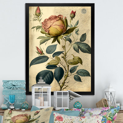 «Blossoming Pink Vintage Rose II», reproduction sur toile