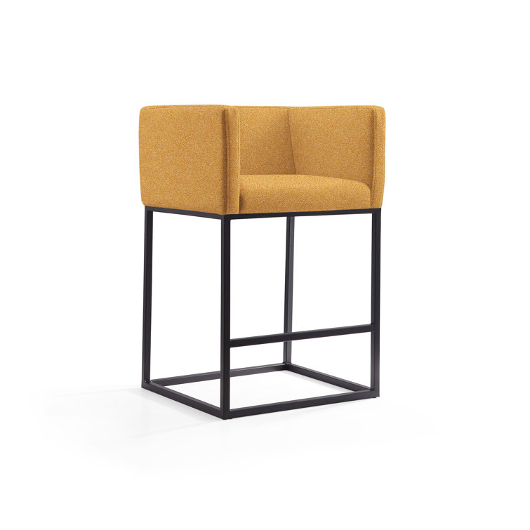 Upholstered Counter Stool with Metal Frame