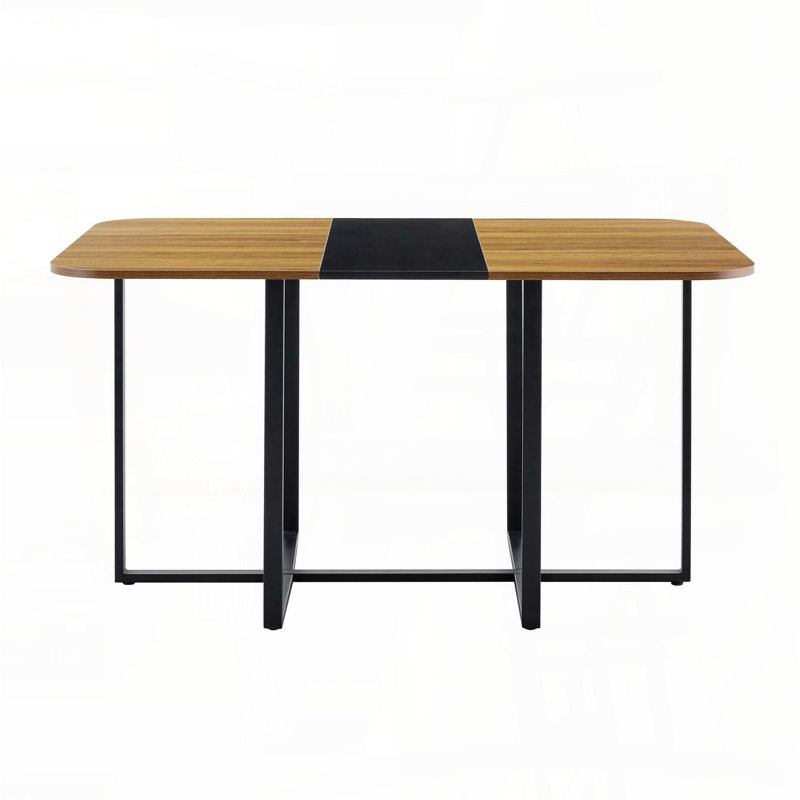 60.2'' Two-Tone MDF Dining Table – Modern Minimalist