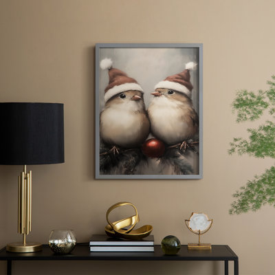 «Christmas Holiday Art», série 2-Lxxxv, reproduction encadrée - bois massif
