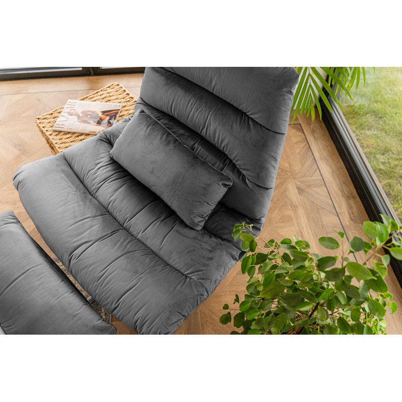 Bouchet Upholstered Swivel Accent Chair with Footstool