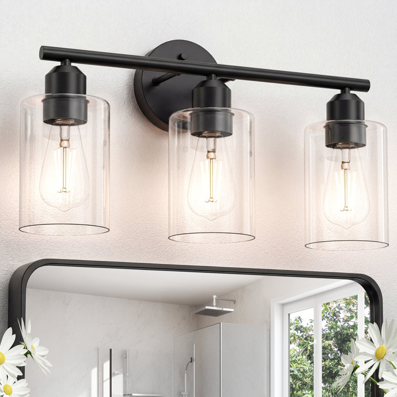 Éclairage cylindrique pour meuble-lavabo, 5, Noir mat