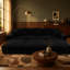 Canapé 102,4 po en velours côtelé 102,4 po, canapé-lit rembourré moderne et confortable, sièges profonds avec coussins moelleux et 3 repose-pieds, fauteuil convertible, noir-978010310