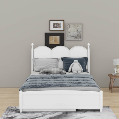 Queen Size Platform Bed With Drawers, Twin XL Size Trundle