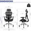 Fauteuil de bureau ergonomique avec dossier lombaire et dossier lombaire avec accoudoirs réglables 4D-55645793