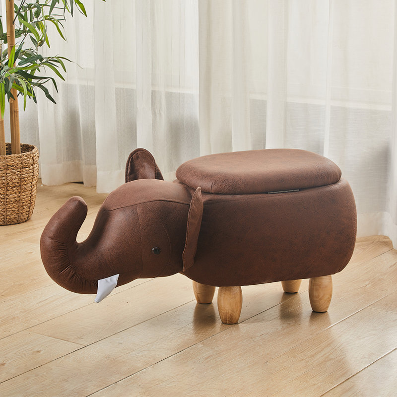 Brito 77cm Wide Faux Leather Novelty Solid Colour Ottoman with Storage