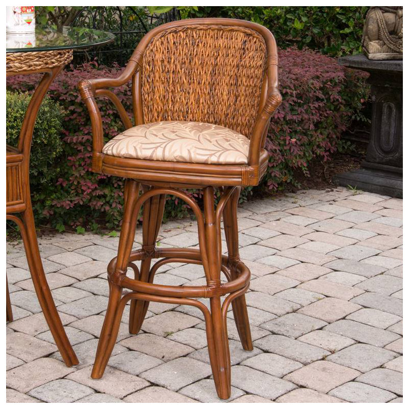 Cherles Swivel Upholstered Counter Stool, Bar Stool (30" Seat Height), Sienna, Dum Dum Natural