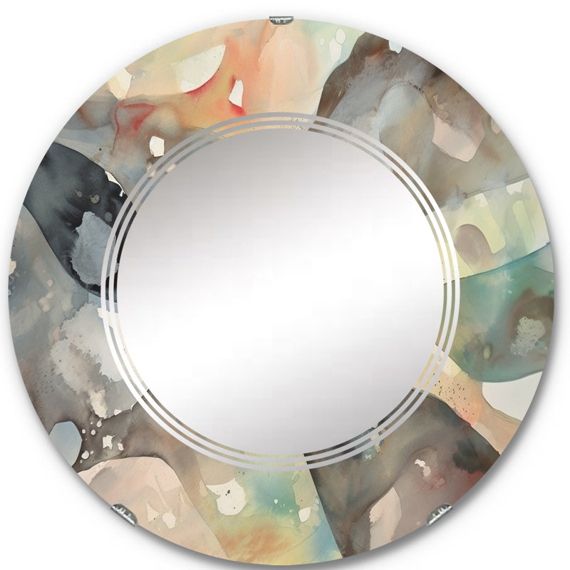 Kolle - Miroir mural moderne rond, 24 po x 24 po