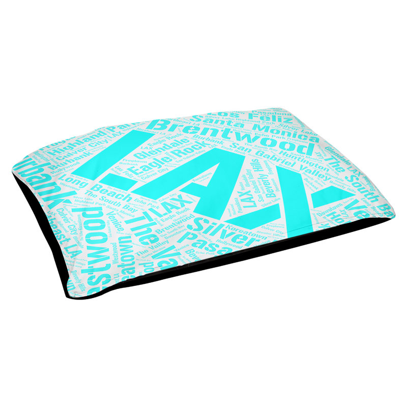 Coussin de chien « districts », Cyan, Grand (l 40 po x P 30 po x H 14 po), Los Angeles