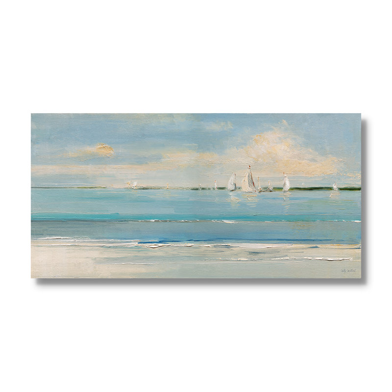 Windy Regatta Print par Sally Swatland, L 16 po x H 8 po, Toile tendue, No Frame
