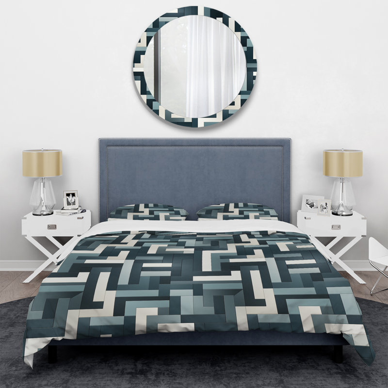 Ensemble de housse de couette géométrique Amrou Essence II II - Microfibre polyester
