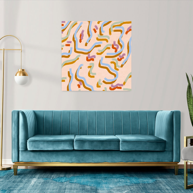 Art contemporain, art contemporain abstrait, H 36 po x l 36 po, Beige