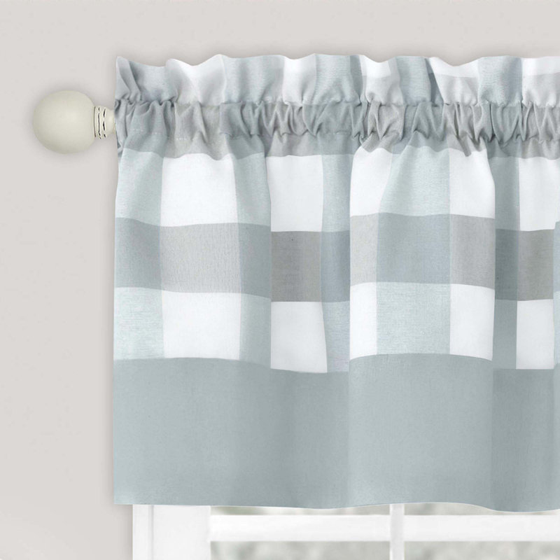 Paire de rideaux semi-transparents avec passe-tringle Jazzy, Bleu clair