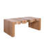 Table basse rétro vintage industrielle avec tablettes ouvertes et fabrication robuste, parfaite pour les espaces de vie confortables
