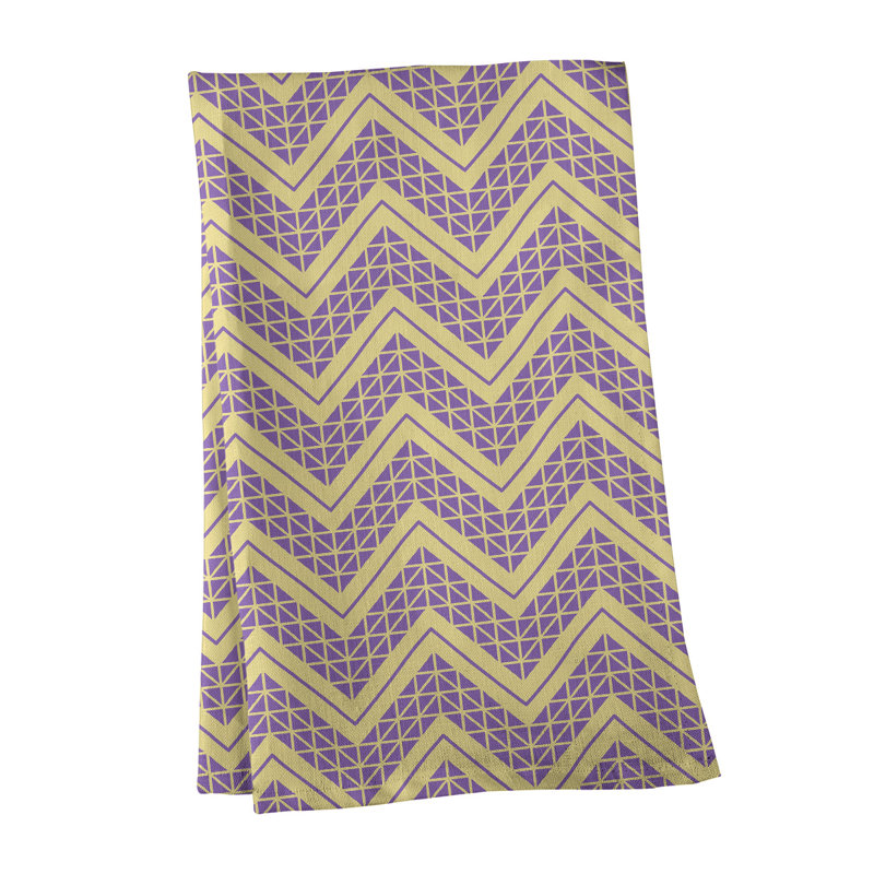 Stephenie Tea Towel Kitchen Towel, Light Purple/Beige, Poly Twill