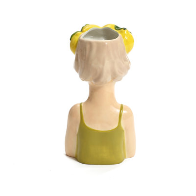 Lady Lemons Ceramic 11.6-Inch Tall Sculpture Vase