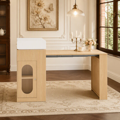 Table de salle à manger extensible avec plateau pliable, table de bar avec tiroirs et prise de courant, îlot de cuisine avec roulettes et crochets, buffet pour la cuisine et la salle à manger