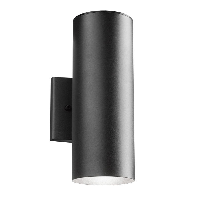 Belcara 2-Light Textured Black LED Outdoor Wall Sconce, Textured Black