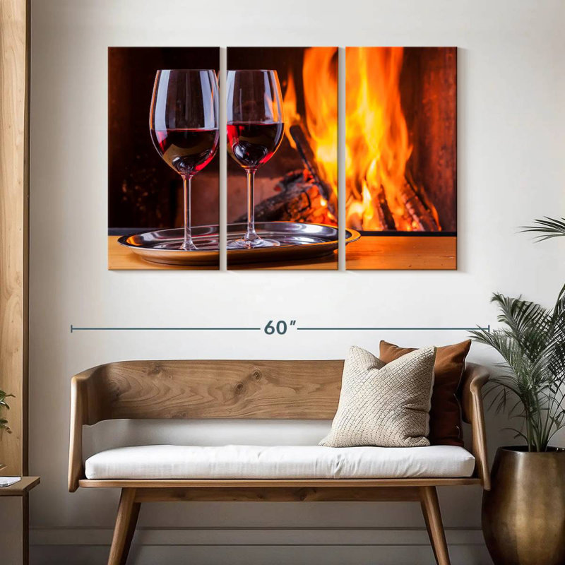 Yarlin Wine By The Fireplace, 32" H x 50" W