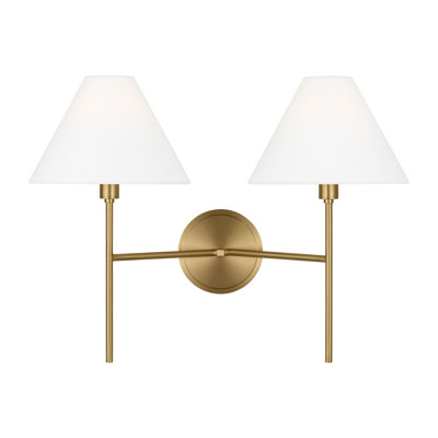 Chapman & Myers Covarrubias Light Bathroom Bedroom Wall Fixture With White Linen Shade