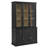 Amara 79 Inch Large Storage Display Cabinet In Black Oak