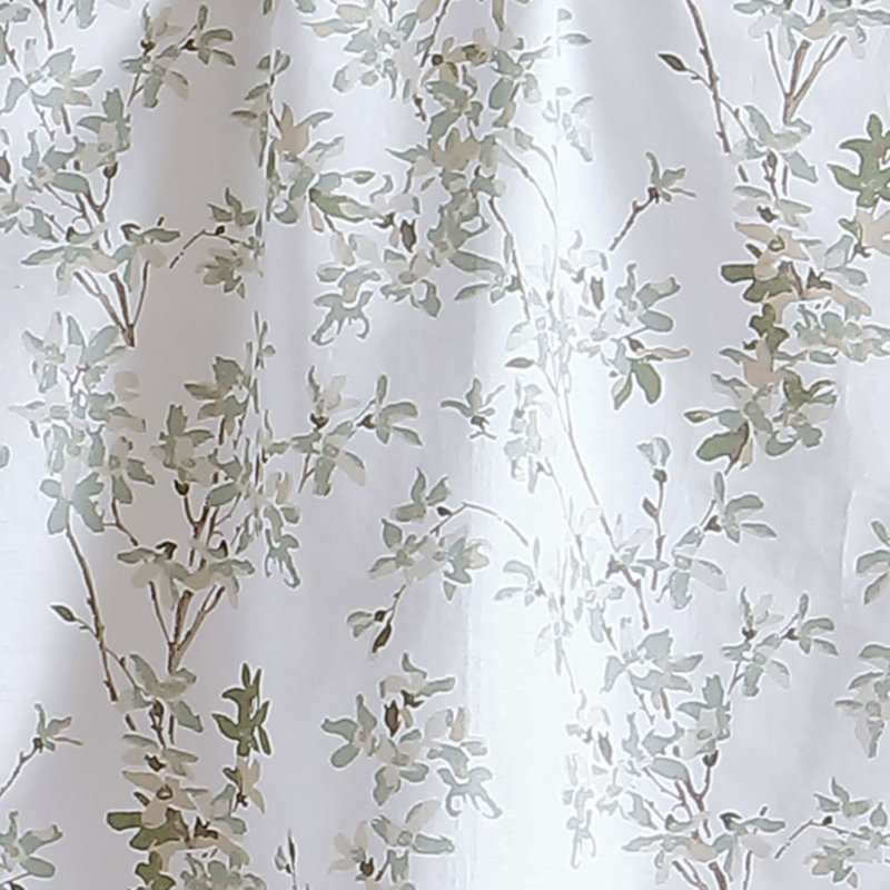 Olive Floral Balloon Tie-Up Rod Pocket Valance