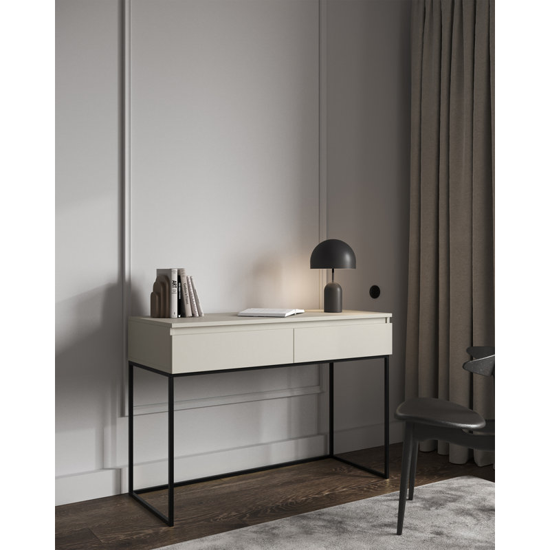 Abrah 120cm Console Table, Taupe/Black