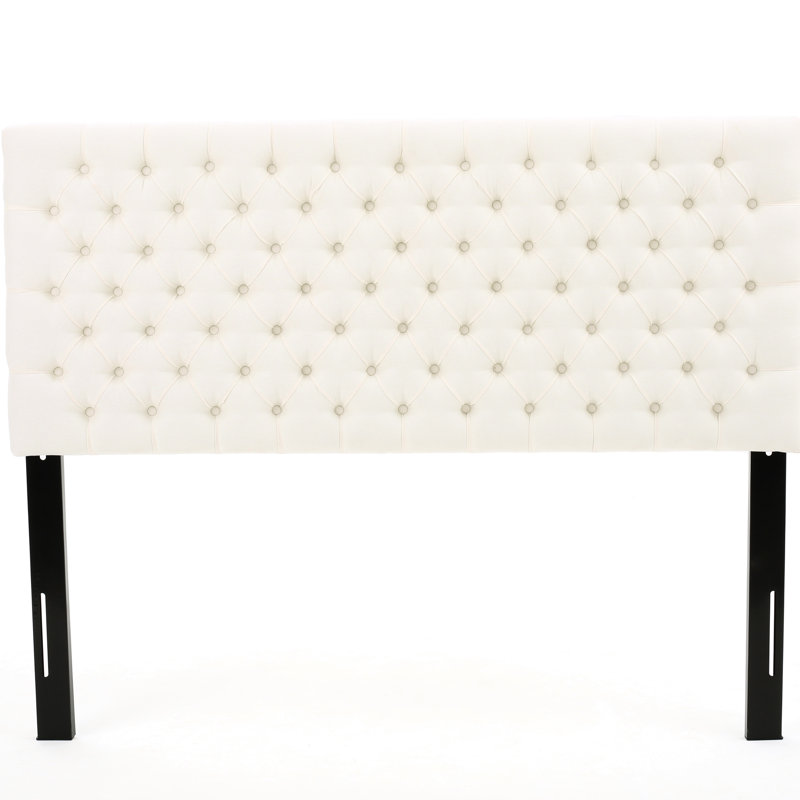 Tête de lit de style contemporain pour lit grand, avec un aspect de diamant frappant et moderne, une finition élégante, Ivory
