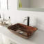 Lavabo de salle de bain rectangulaire en verre avec robinet H 10 po L 18 po x l 13 po x H 4 po Donatello-44789929-44823661