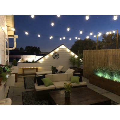 Solar Powered Outdoor String Lights, 27 ft Commercial Grade Waterproof Patio Lights
