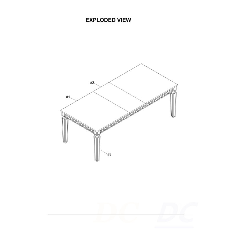 Table de salle à manger argentée W