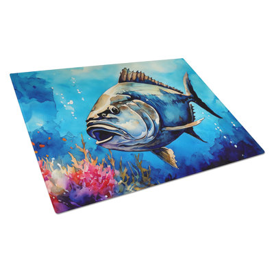 Bluefin Tuna Glass Cutting Board Large
