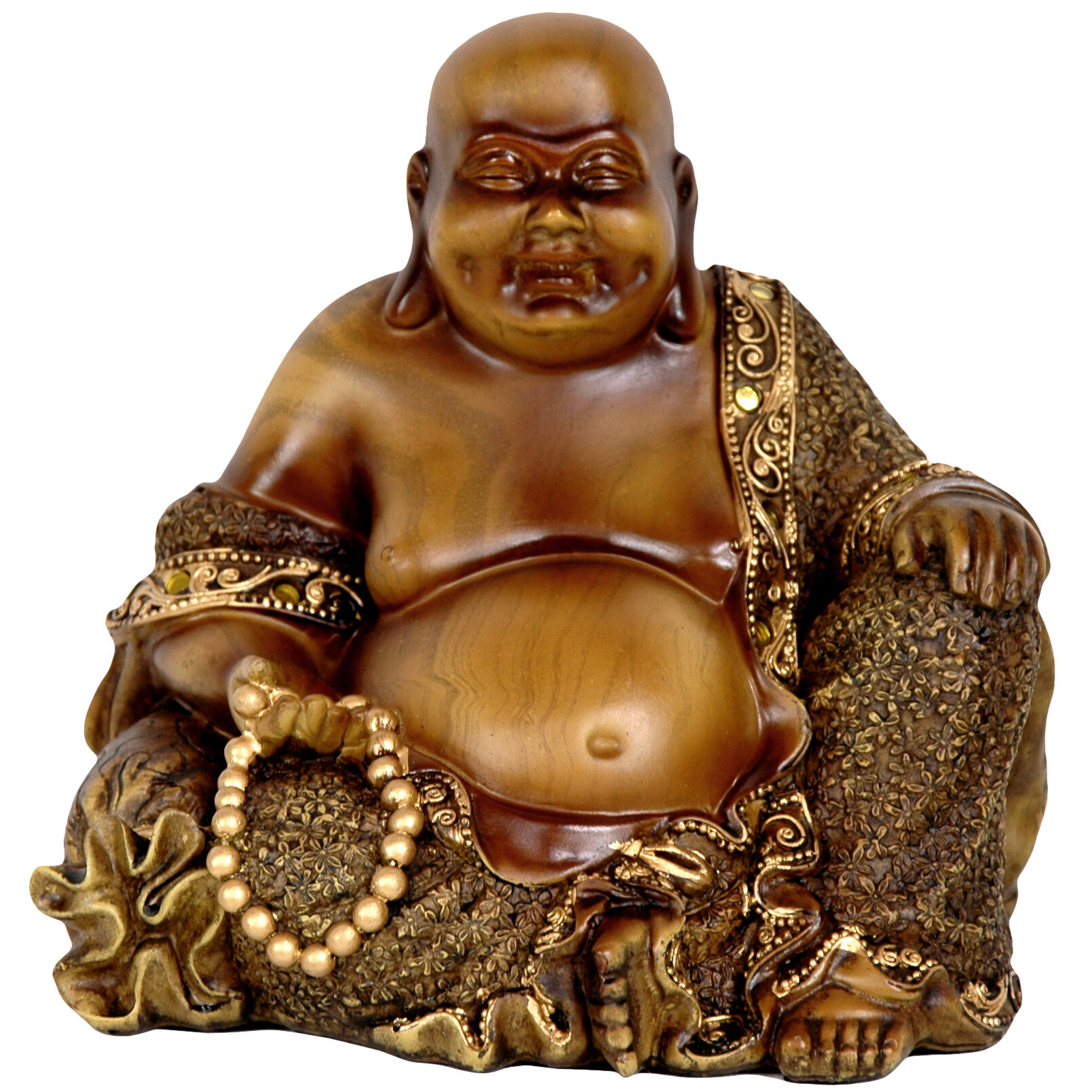 Oriental Furniture Sitting Laughing Buddha Figurine & Reviews