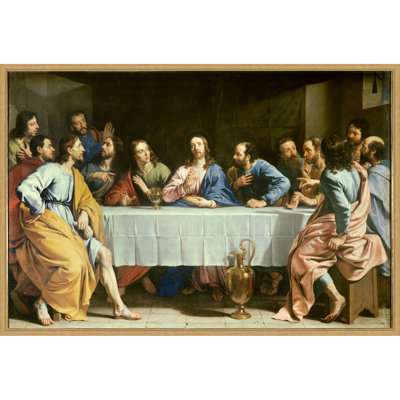 The Last Supper 1652 by Philippe de Champaigne Framed Canvas Wall Art Print