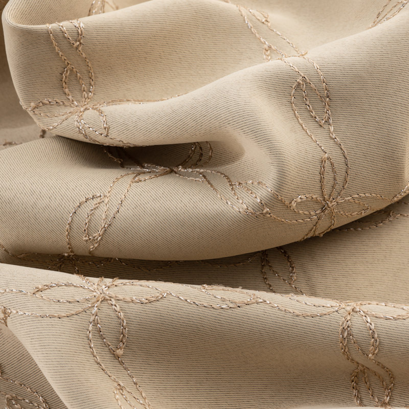 Paire de rideaux d'intimité brodés Gable, Beige