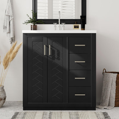 30"Freestanding Bathroom Vanity with Ceramic Sink