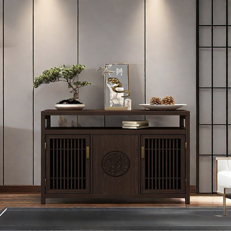 Buffet écologique en bois chinois, Brun selle